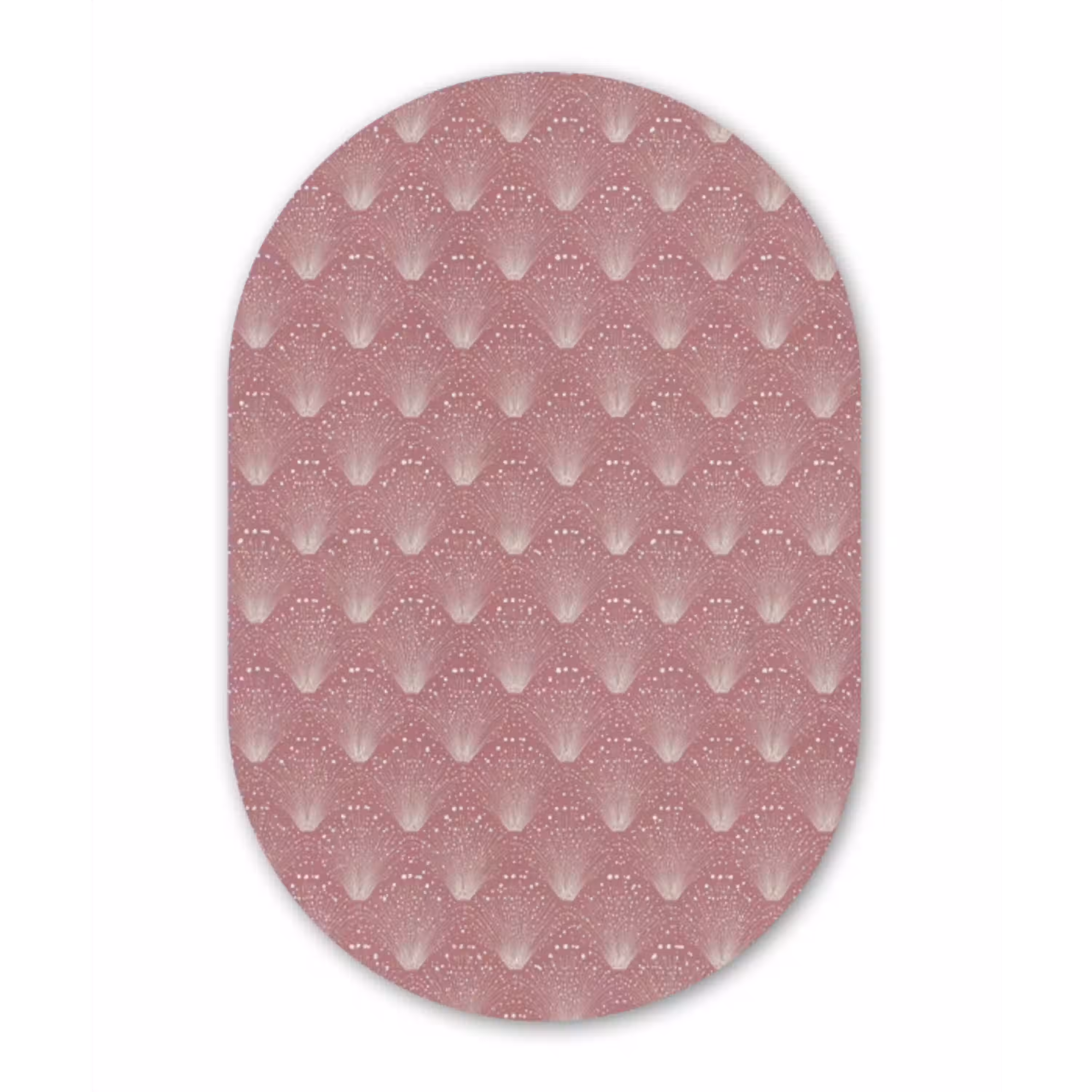 Trendy - Patroon - Roze Wandcirkel Ovaal Aluminium middel 839 -3d