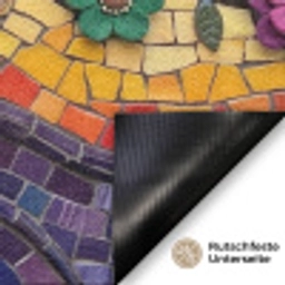 Levensboom - Mozaïek - Bloemen - Kleurrijk - Vrolijk Deurmat klein -antislip_DE