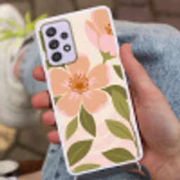 Grafisch - Bloemen - Roze Hoesje Samsung Galaxy A52 5G met koord klein -sfeer3