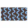 Kronkelende lijnen - Blauw - Bruin - Minimalistisch Muismat XXL klein 681 -3d_leeg