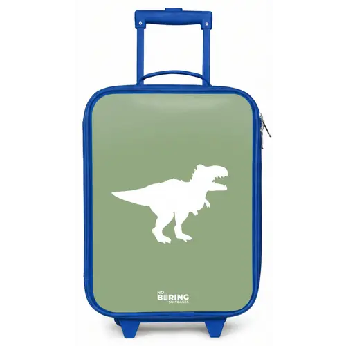 Groen met T-rex dino Kinderkoffer - Blauw klein -zz3dotto