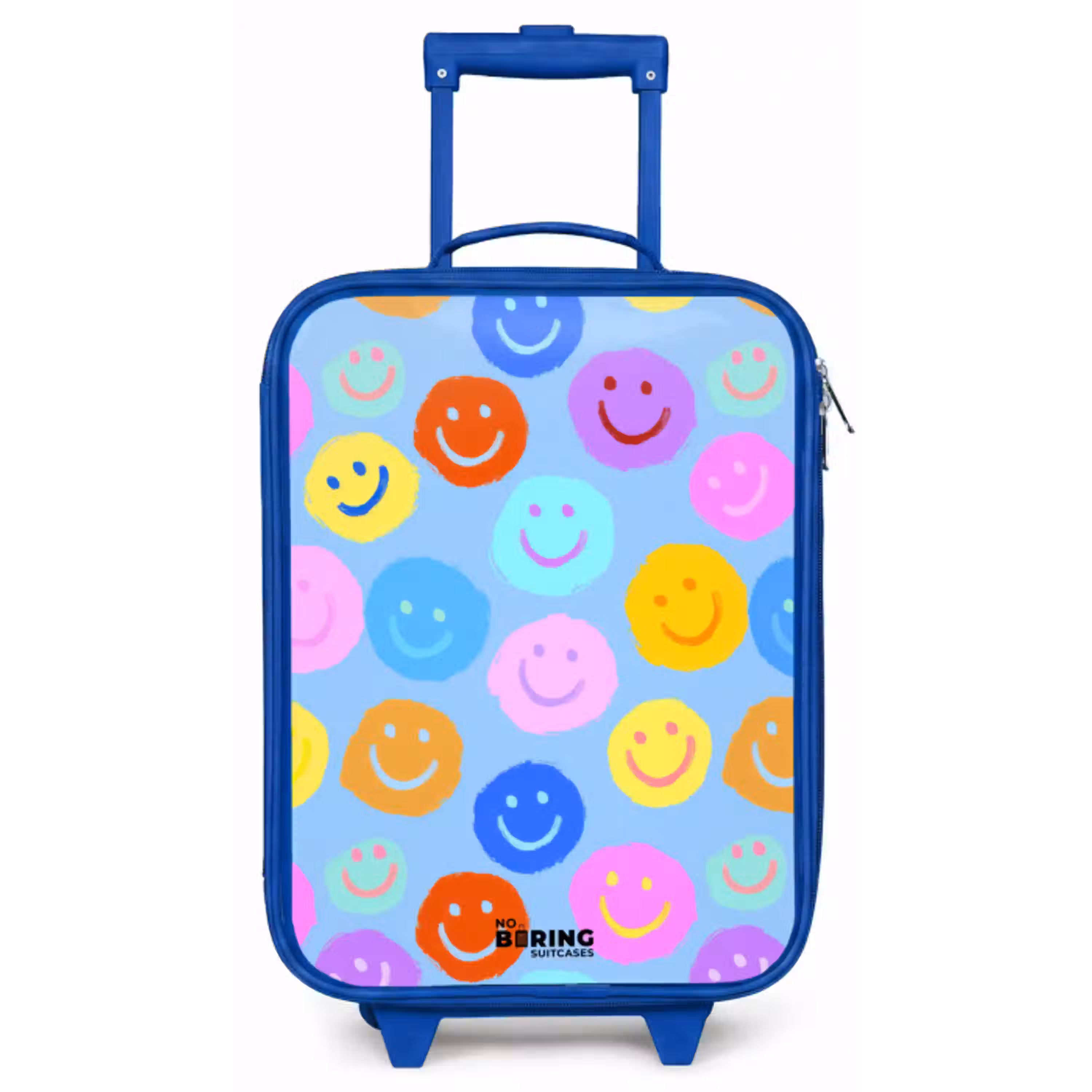 Vrolijk patroon van smileys Kinderkoffer - Blauw klein -zz3dotto