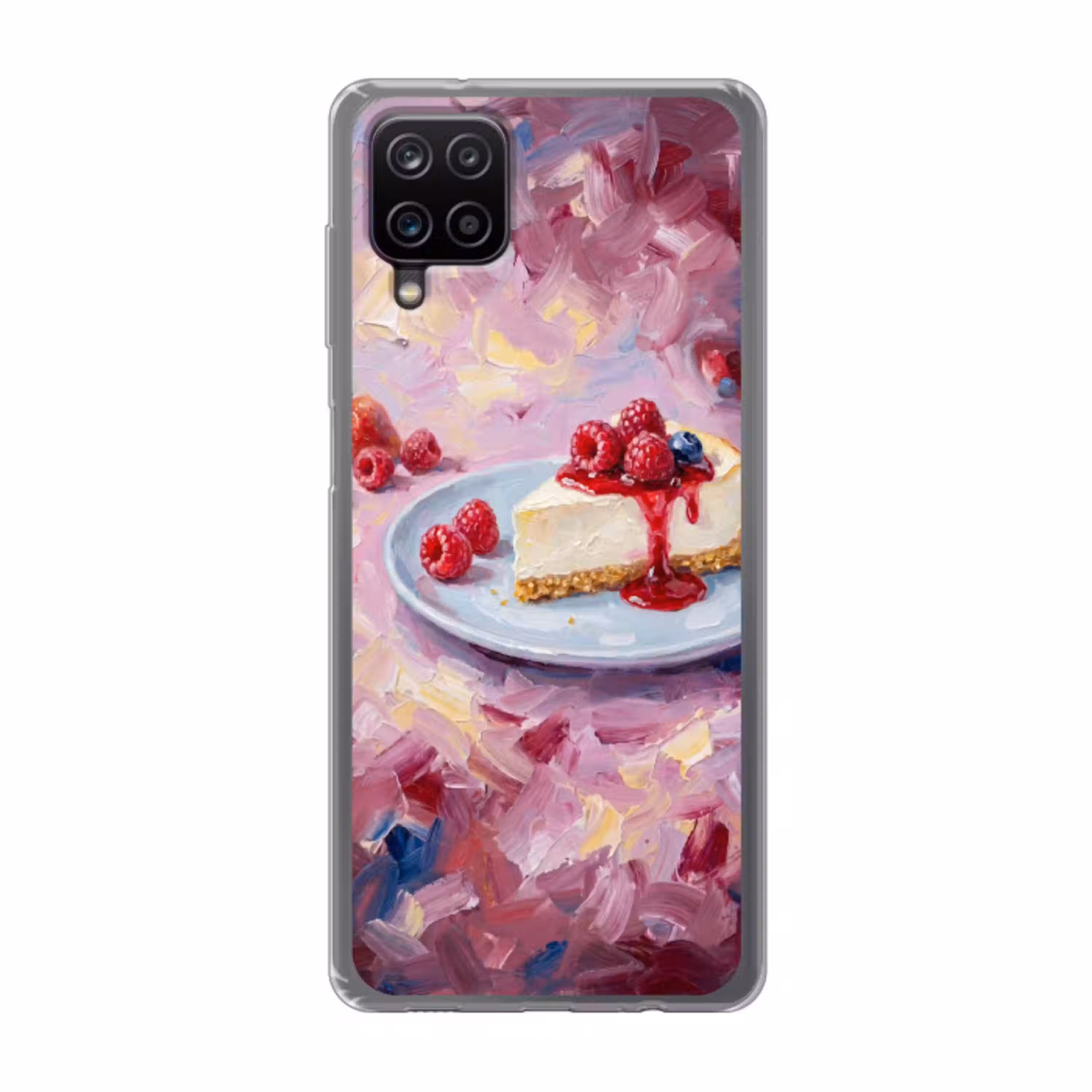 Eten - Cheesecake - Bessen - Abstract - Roze Telefoonhoesje Samsung Galaxy A12 klein -3d