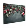 Kerstomlijsting - Hulst - Kleurrijk canvas 2cm klein -z3d