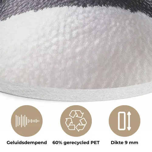 Pinguïn - Koksmuts - Lief - Paars Akoestische PET Vilt - Rond klein -closeup_NL