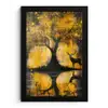 Boom - Verflook - Hert - Natuur - Goud fotolijst zwart zonder passe partout klein -3d