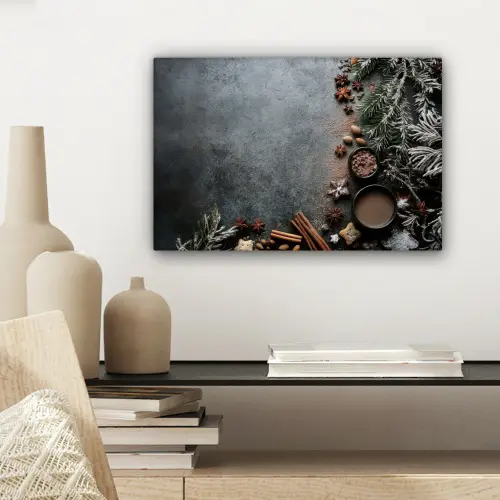 Winter - Kruiden - Sneeuw - Chocolade canvas 2cm klein -sfeer6