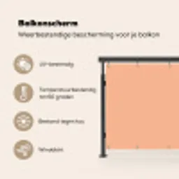 Abrikoos - Roze - Pastel - Effen - Kleur Balkonbeschermer Duitsland klein 596 -specs_NL