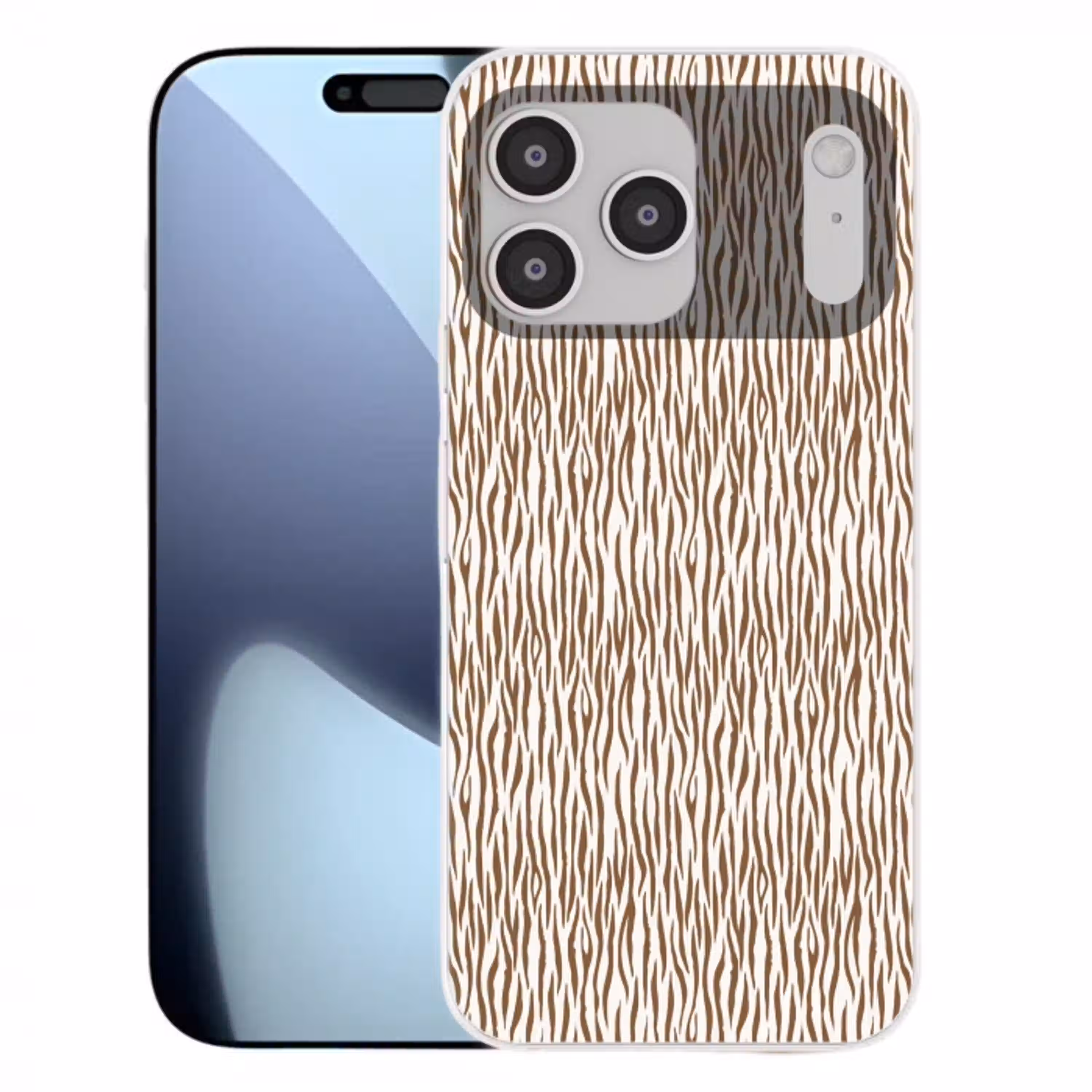 Bruin - Patroon - Zebra Telefoonhoesje iPhone 17 Pro Max klein 879 -3d
