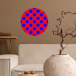 Dots - Klassiek - Rood Wandcirkel behangsticker klein 186 -sfeer1