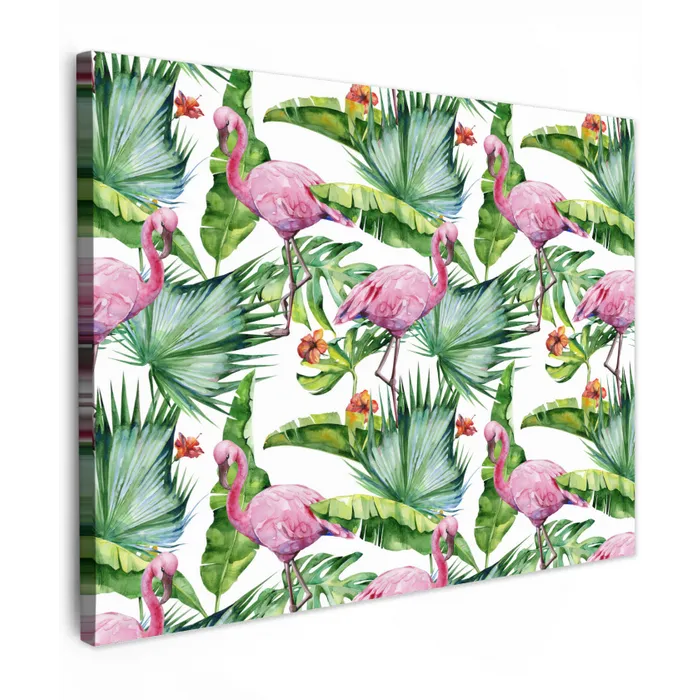 Inductie beschermer - Flamingo - Bladeren - Afdekplaat voor kookplaat - Tropisch canvas 2cm klein -z3d