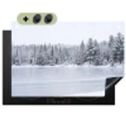 Meer - Dennen - IJs - Winter - Rustgevend Inductie beschemer met haakjes klein -3d