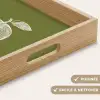 Lijntekening - Appel - Olijfgroen - Blaadje Dienblad Rechthoek middel -USP_HandgreepFR