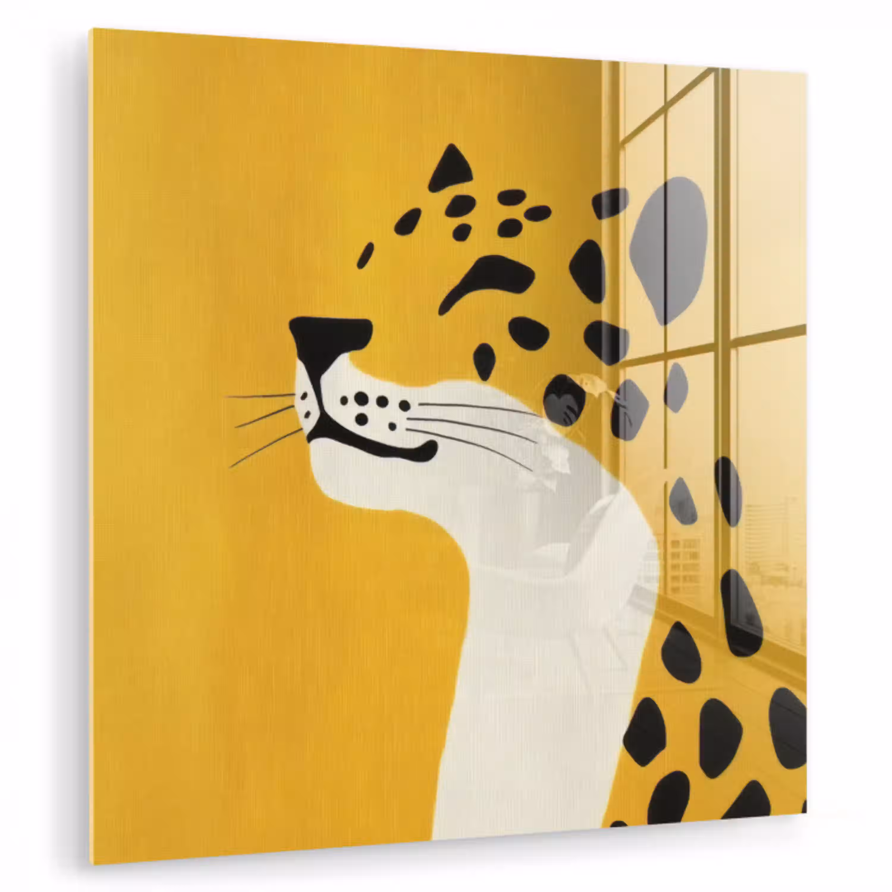 Cheetah - Illustratie - Geel plexiglas 5mm klein -zzzproduct_nieuw