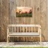 Paardenbloem - Zonsondergang - Veld Tuinposter op houten frame 2 cm dik klein -sfeer4