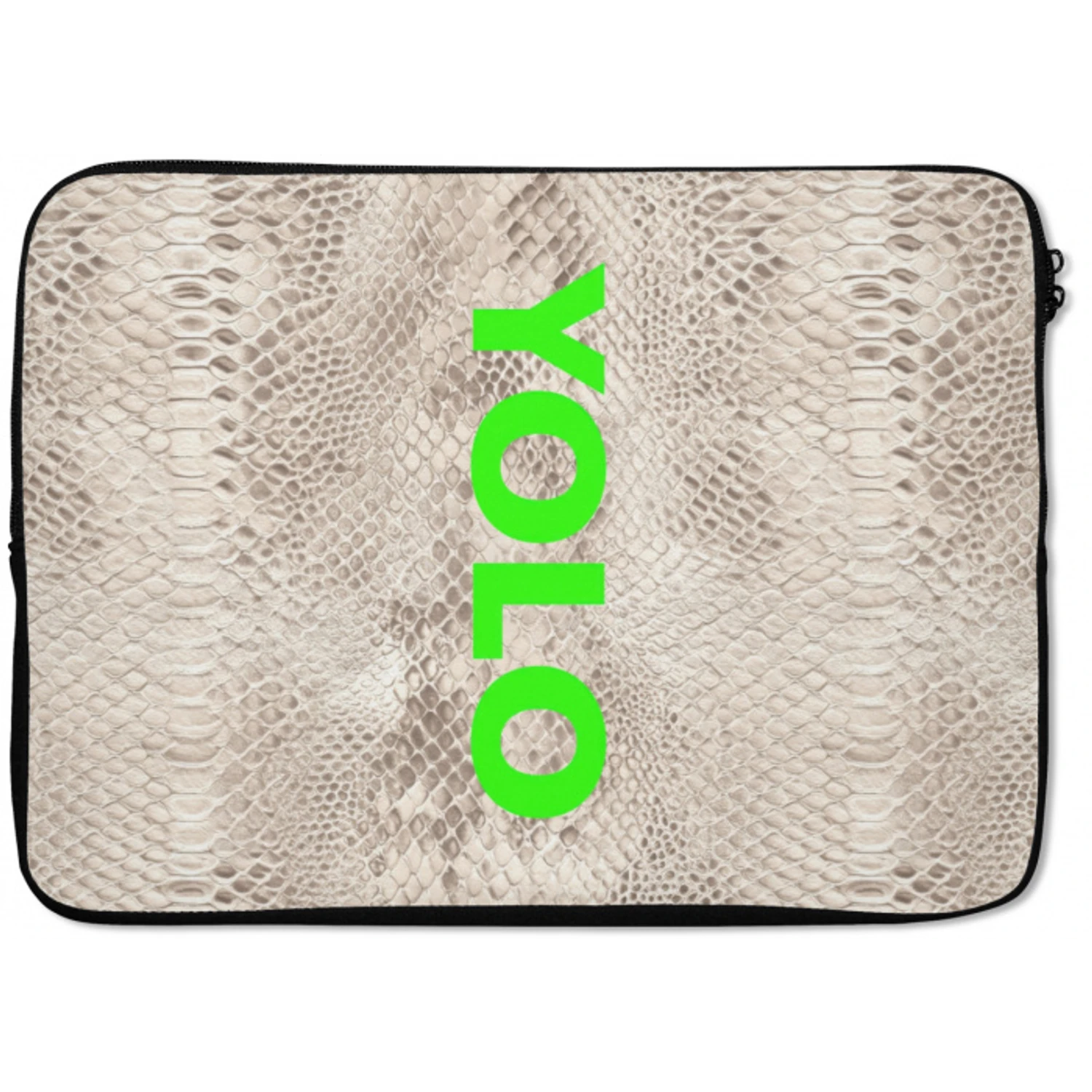 YOLO - Groen - Neon - Slangenprnt laptophoes neopreen klein -zkaufland3dotto