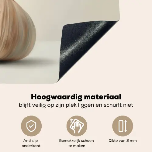 Knoflook - Natuurlijk - Beige Inductie beschemer met haakjes klein -ky-onderkant-nl
