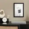 Bladeren - Zwart - Lotusbloem - Minimalitisch fotolijst zwart zonder passe partout klein -sfeer1