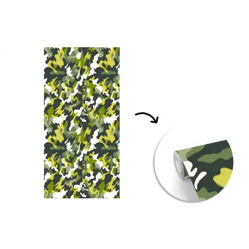 Groen - Geel - Camouflage - Patroon fotobehang vinyl groot 64 -3d