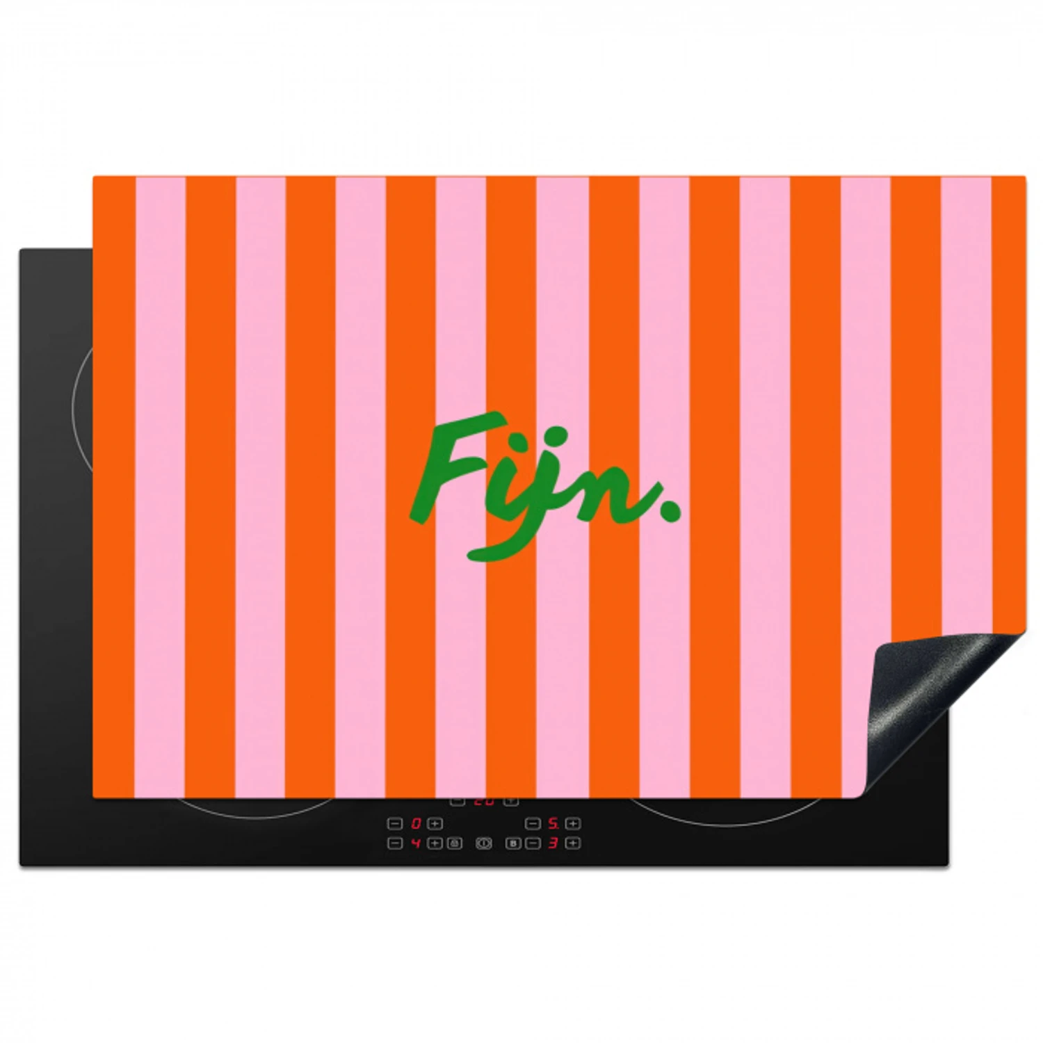 Patroon - Oranje - Fijn - Strepen Inductie beschermer vinyl 3mm klein -3d