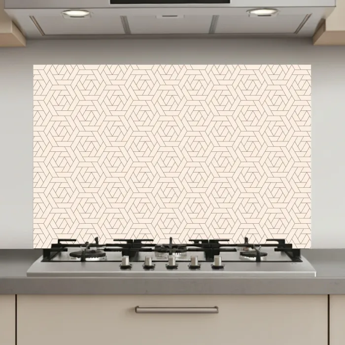 Patroon - Beige - Lijnen - Bruin keuken achterwand spatscherm klein 900 -3d_website