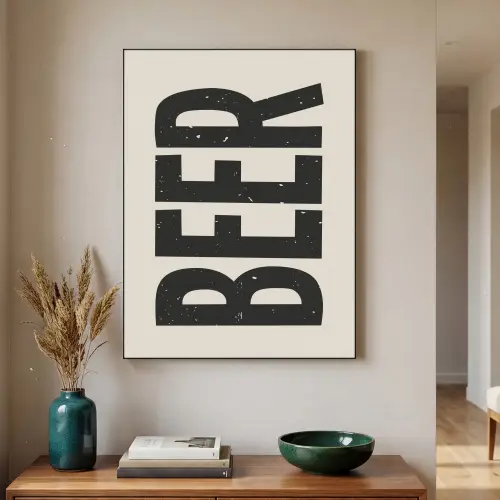 Beer - Vintage - Zwart - Beige Textielframe zwart klein -sfeer1