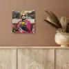 Vrouw - Kat - Bloemen - Kopje - Retro plexiglas 5mm klein -sfeer5