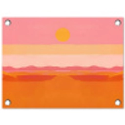 Zon - Abstract - Landschap - Oranje tuinposter los doek klein -3d