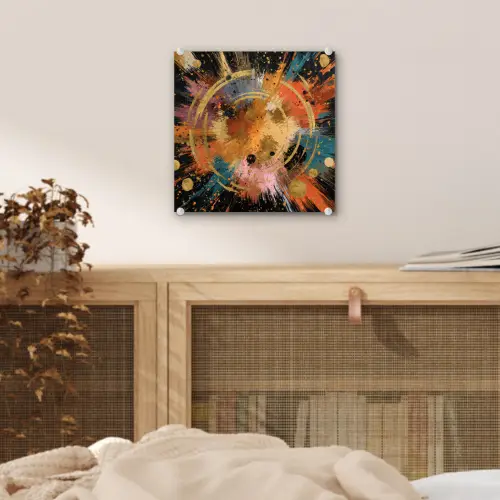 Explosie - Verfstructuur - Goud - Abstract plexiglas 5mm klein -sfeer4