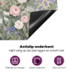 Bloemen - Tuin - Natuur - Kleurrijk Inductie beschermer vinyl 3mm middel -zzzzzzz-cc-onderkant