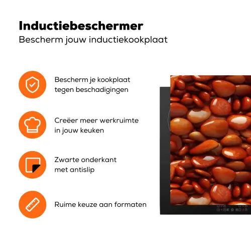 Rode - Glans -Stenen Inductie beschermer vinyl 3mm klein 276 -zzzzzzz-td-ups