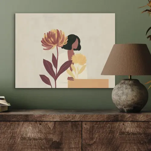 Vrouw - Minimalistisch - Bloem PET vilt klein -sfeer2