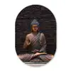 Boeddha - Buddha beeld - Bruin - Spiritueel - Meditatie Wandcirkel Ovaal Forex klein -3d