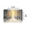 Winter - Abstract - Sneeuw - Natuur - Zon Placemat vinyl groot -specs