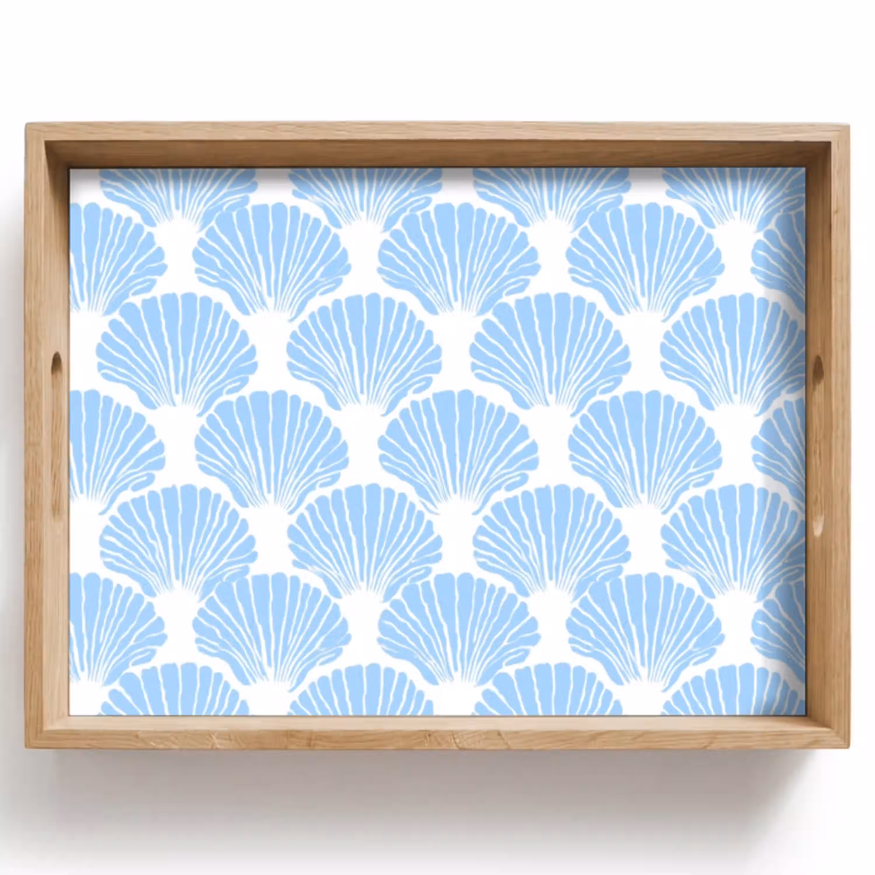 Blauw - Wit - Schelpen - Grafisch - Structuur Dienblad Rechthoek middel 911 -z3d_shopping