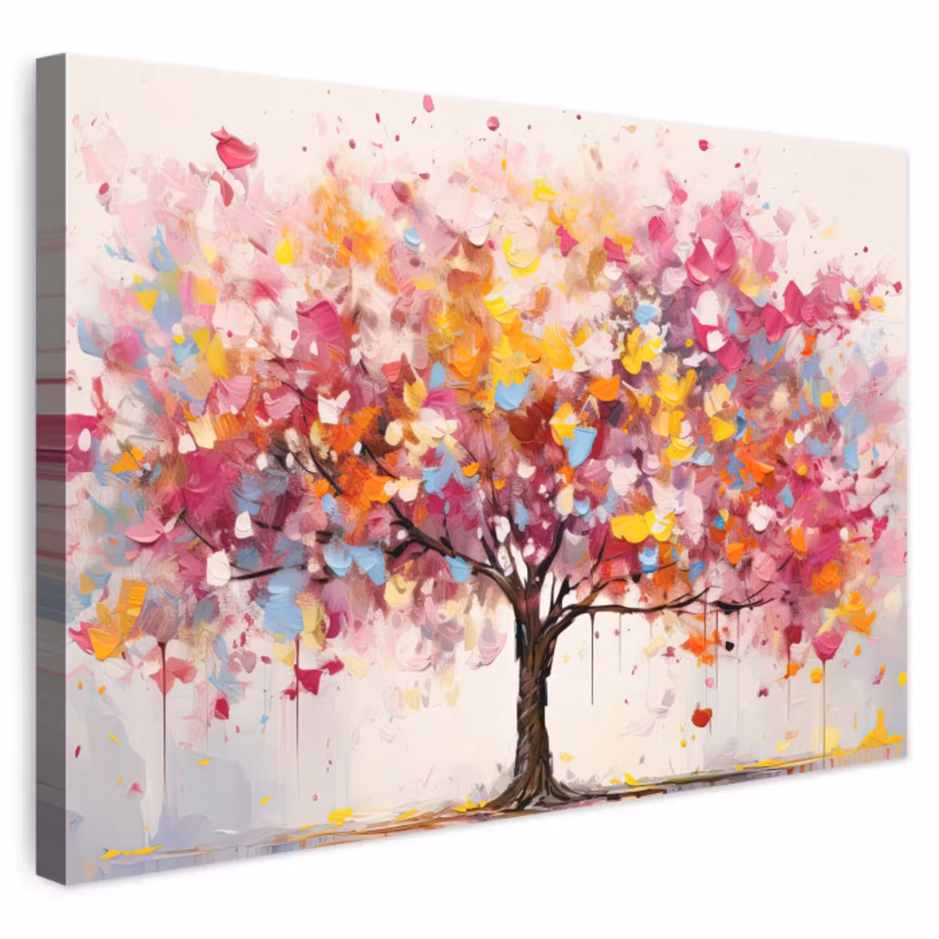 Aquarel - Boom - Kunst - Abstract canvas 2cm klein -3d