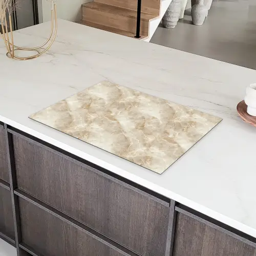 Lichtbeige - Onyx - Subtiel Inductie beschermer vinyl 3mm klein 276 -sfeer8