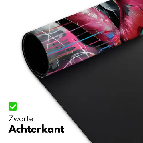 Lippen - Felroze - Graffiti - Verfstrepen Muismat XXL klein -sfeer2