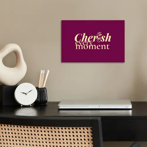 Cherish every moment - Cocktailglas - Bordeaux poster papier klein -sfeer1
