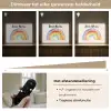 Regenboog - Watercolor - Kleurrijk Light Box met batterij (Wandlamp kind) middel -USP_dimbaarNL