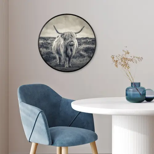 Schotse hooglander - Dieren - Wolken - Koe - Natuur Fotolijst rond zonder passe partout klein -sfeer2