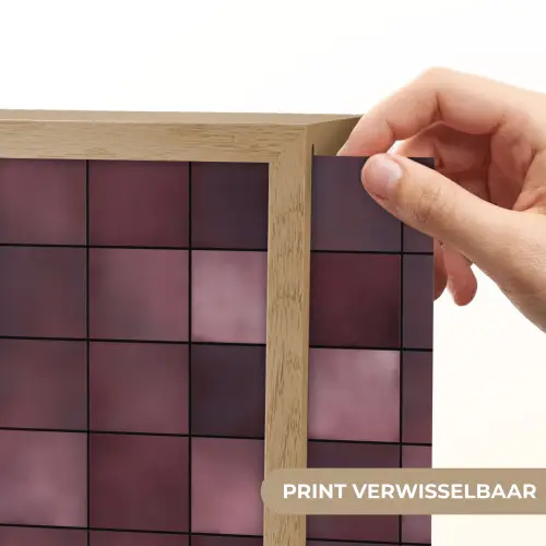 Vierkant - Tegel - Patroon - Paars Light Box met batterij (Wandlamp) middel 907 -USP_websiteprintNL