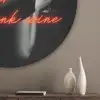 Wijn - Vrouw - Neon - Quote Akoestische PET Vilt - Rond klein -sfeer5_closeup
