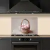 Mand - Eieren - Roze keuken achterwand spatscherm klein -sfeer1