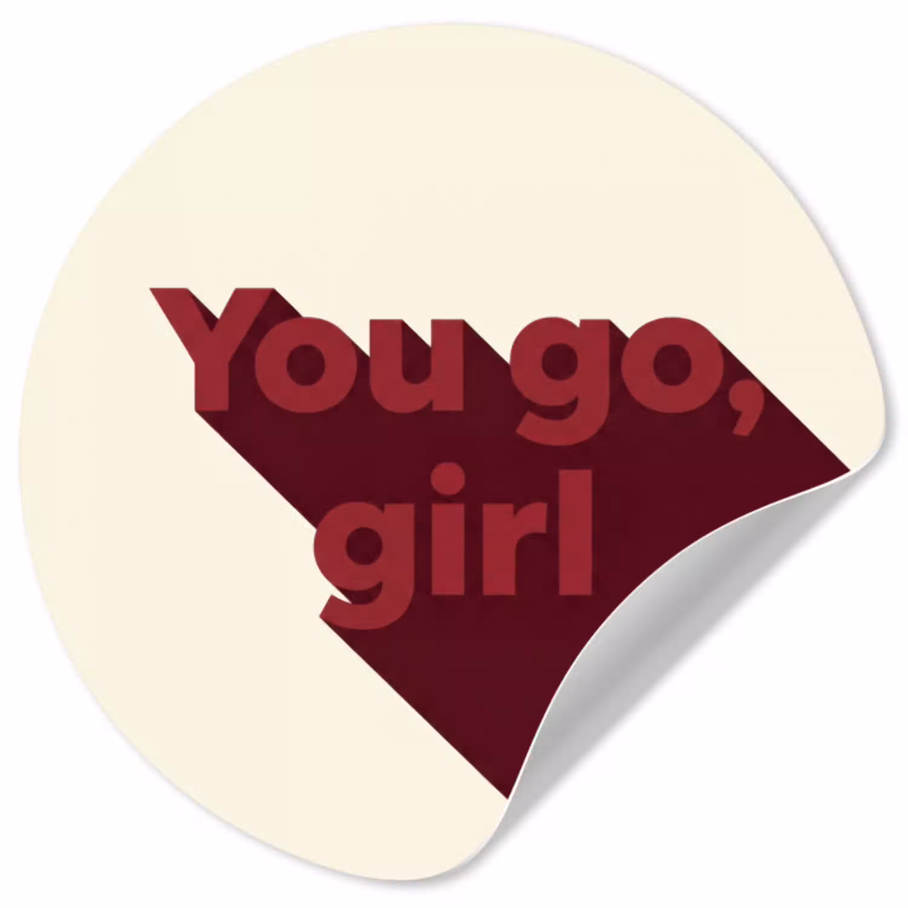 you go girl - 3D - Rood Wandcirkel behangsticker klein -3d