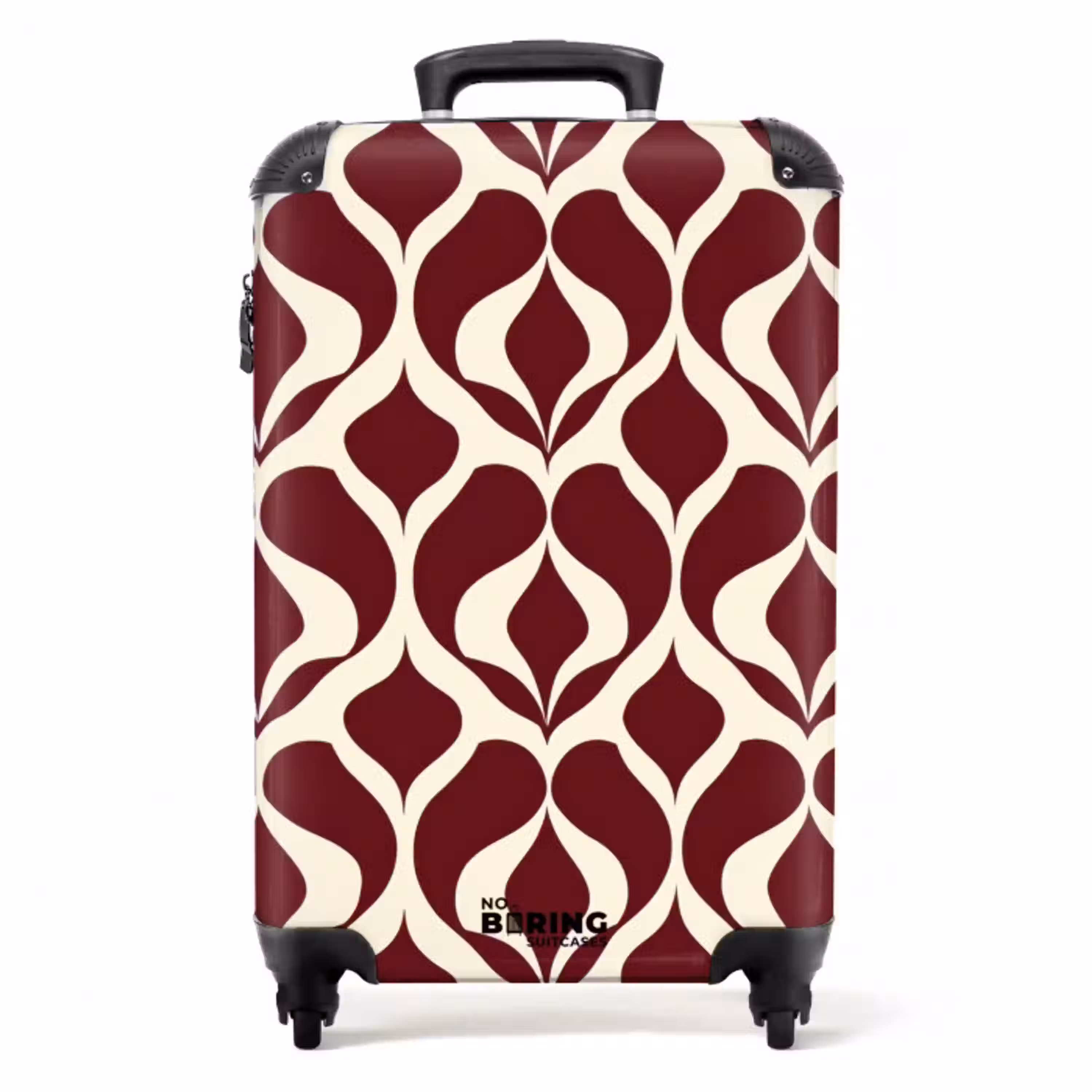 Rood - Druppelpatroon - Grafisch NBS - Handbagage koffer - Volwassenen Unisex middel -productfoto_recht