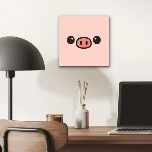 Varken - Roze - Minimalistisch aluminium wit klein -sfeer5