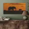 Olifanten - Savanne - Zonsondergang PET vilt middel -sfeer2