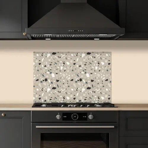 Terrazzo - Patroon - Groen keuken achterwand spatscherm klein 900 -sfeer1