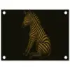Zebra - Strepen - Goud tuinposter los doek klein -3d